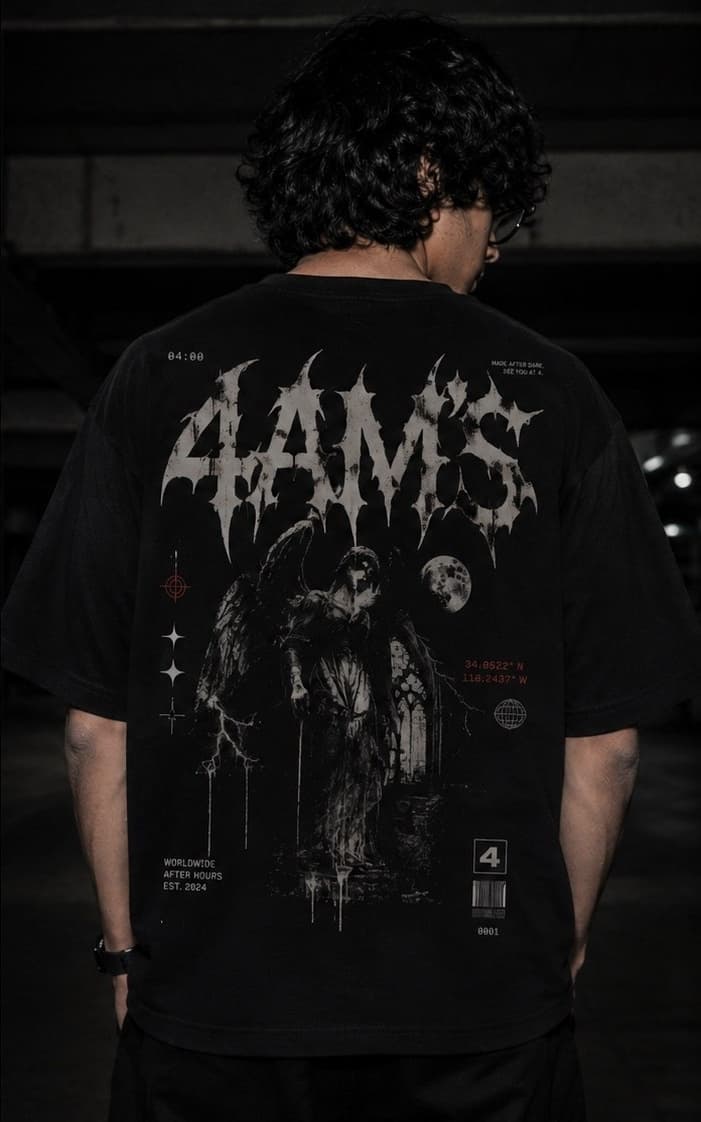 4AM Club Oversized Tee, detail